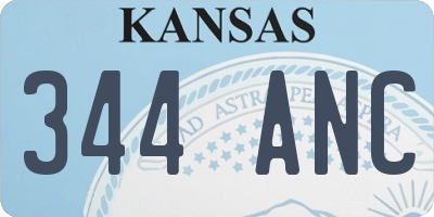 KS license plate 344ANC