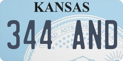KS license plate 344AND