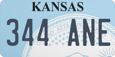 KS license plate 344ANE
