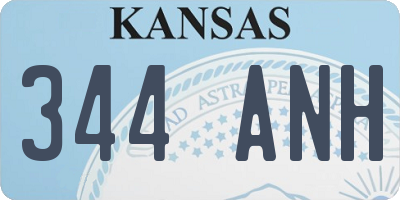 KS license plate 344ANH