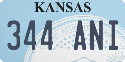 KS license plate 344ANI