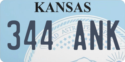KS license plate 344ANK