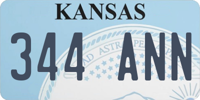 KS license plate 344ANN