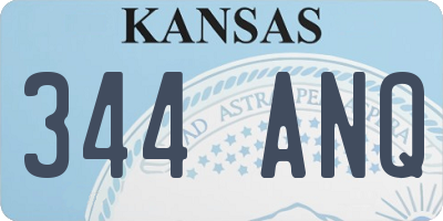 KS license plate 344ANQ