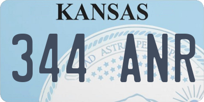 KS license plate 344ANR