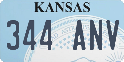 KS license plate 344ANV