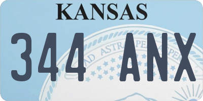 KS license plate 344ANX