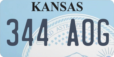 KS license plate 344AOG