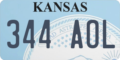 KS license plate 344AOL