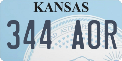 KS license plate 344AOR