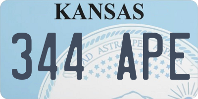 KS license plate 344APE