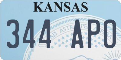 KS license plate 344APO