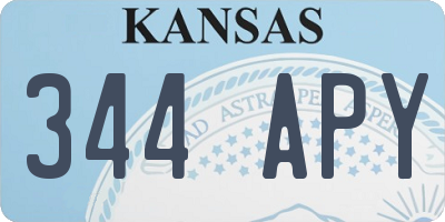 KS license plate 344APY