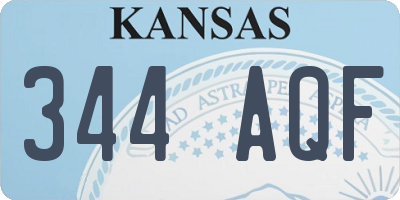KS license plate 344AQF