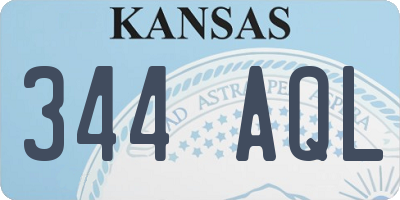 KS license plate 344AQL