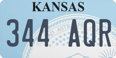 KS license plate 344AQR