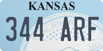 KS license plate 344ARF