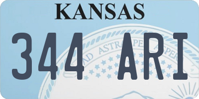KS license plate 344ARI