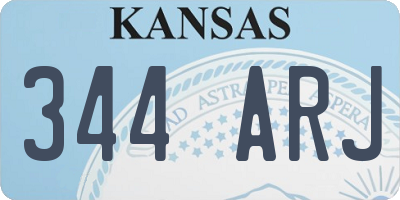 KS license plate 344ARJ