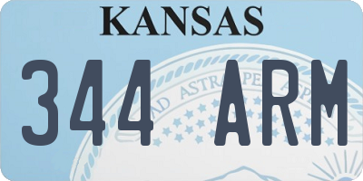 KS license plate 344ARM