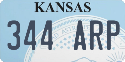 KS license plate 344ARP