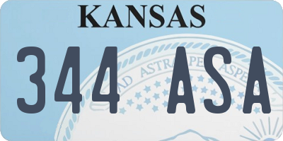 KS license plate 344ASA