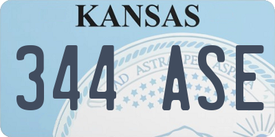 KS license plate 344ASE