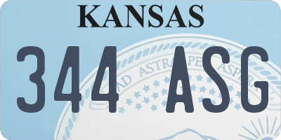 KS license plate 344ASG