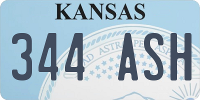 KS license plate 344ASH