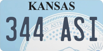 KS license plate 344ASI