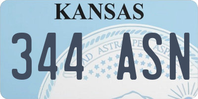 KS license plate 344ASN