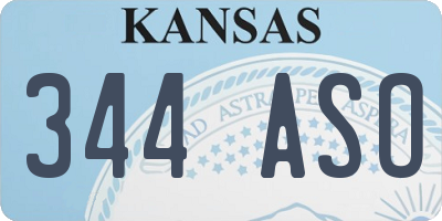 KS license plate 344ASO