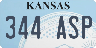 KS license plate 344ASP