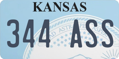 KS license plate 344ASS