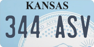 KS license plate 344ASV
