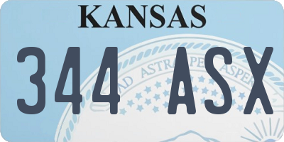 KS license plate 344ASX