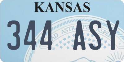 KS license plate 344ASY
