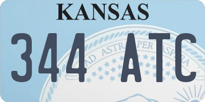 KS license plate 344ATC