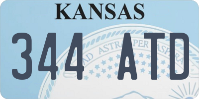 KS license plate 344ATD
