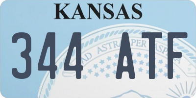 KS license plate 344ATF