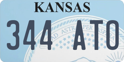KS license plate 344ATO