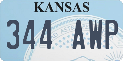 KS license plate 344AWP