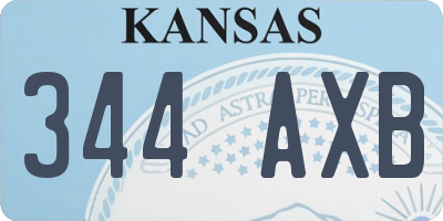KS license plate 344AXB