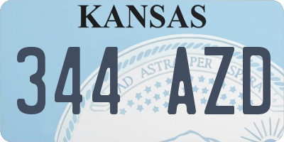 KS license plate 344AZD