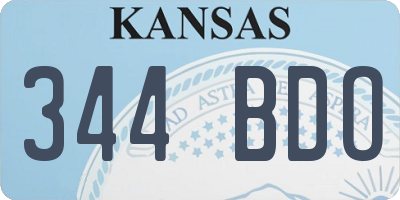 KS license plate 344BDO