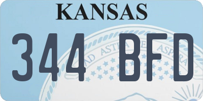 KS license plate 344BFD