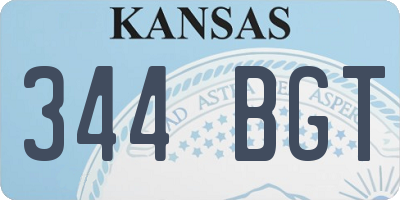 KS license plate 344BGT