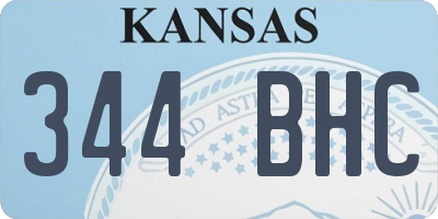 KS license plate 344BHC