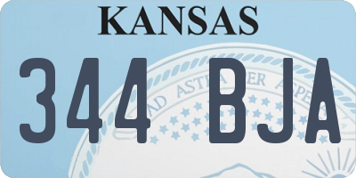 KS license plate 344BJA
