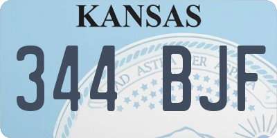 KS license plate 344BJF